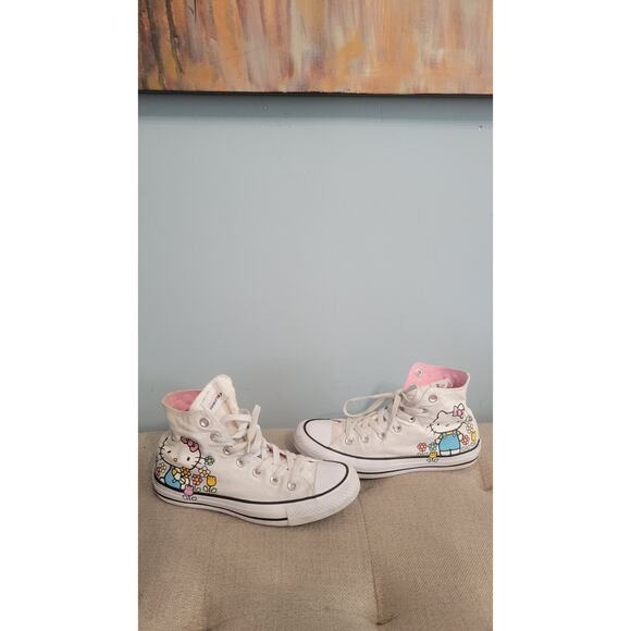 Converse Hello Kitty Chuck Taylor All Star High Top Shoes Women’s 7 Men’s 5 –... - Picture 1 of 7